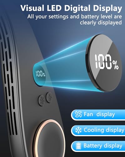 Portable Bladeless Neck Fan with Rechargeable Battery