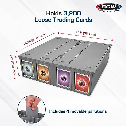 Single Gray BCW Collectible Card Bin for 3200 Cards