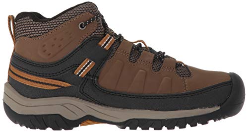 Keen Kids' Targhee Mid Waterproof Boot, Dark Earth/Golden Brown