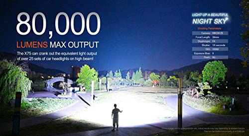 ACEBEAM X75 XHP70 LED Rechargeable Flashlight - 80000 Lm