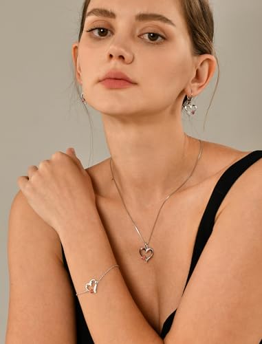 VIP Women's Garnet Heart Necklace in Sterling Silver