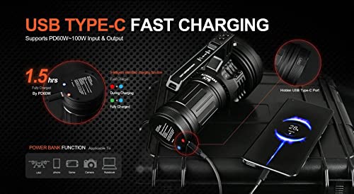 ACEBEAM X75 XHP70 LED Rechargeable Flashlight - 80000 Lm
