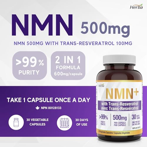 Herba NMN & Resveratrol Supplement - 500mg Capsules