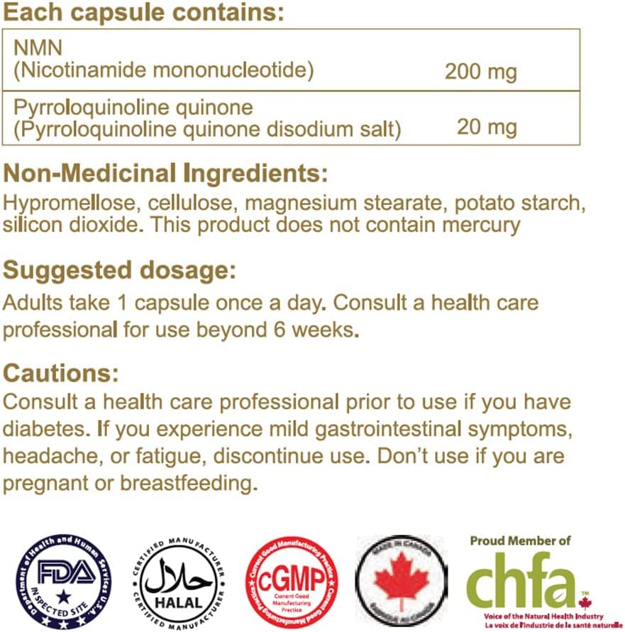 Ensonkan NMN 200MG + PQQ VIP supplement - Canada