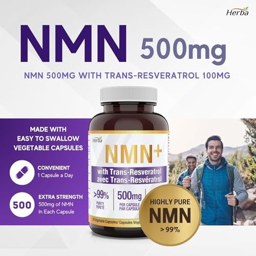 Herba NMN & Resveratrol Supplement - 500mg Capsules