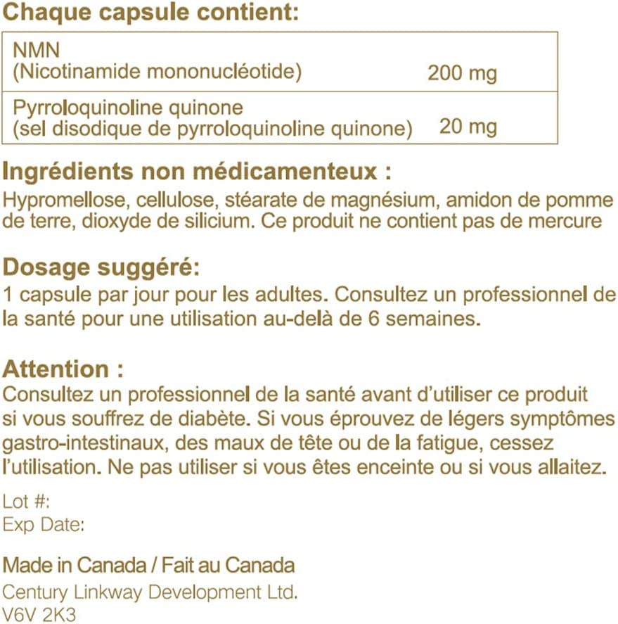Ensonkan NMN 200MG + PQQ VIP supplement - Canada