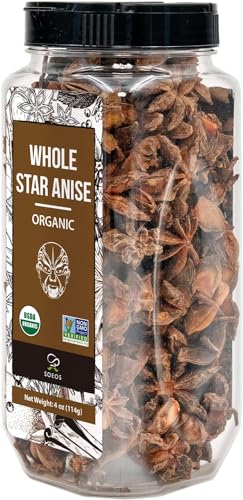 USDA Organic Chinese Star Anise Seeds, Non-GMO (4oz)