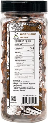 USDA Organic Chinese Star Anise Seeds, Non-GMO (4oz)
