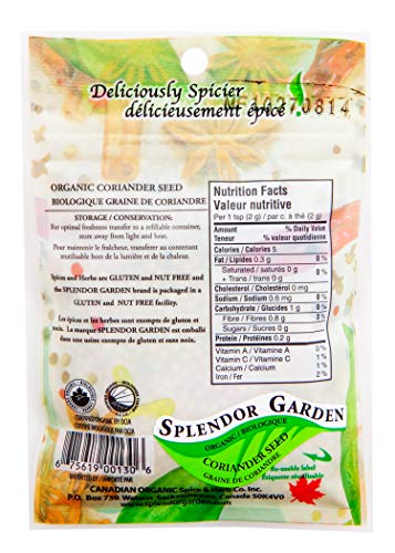 Splendor Garden Organic Whole Coriander Seed - 23g