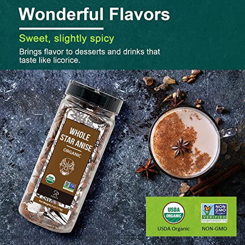 USDA Organic Chinese Star Anise Seeds, Non-GMO (4oz)