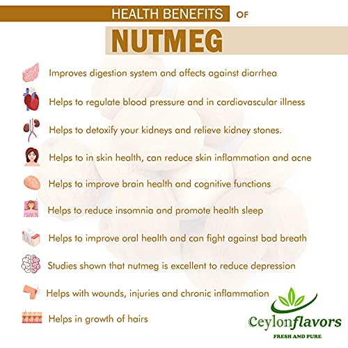 Premium Grade Organic Whole Nutmeg 3.5oz VIP Shopping