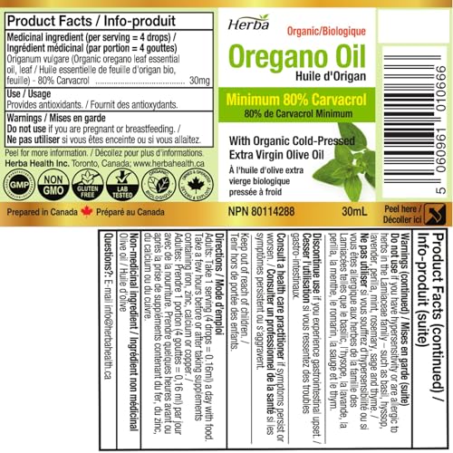 Certified Organic Oregano Oil Drops - Extra Strength - Canada