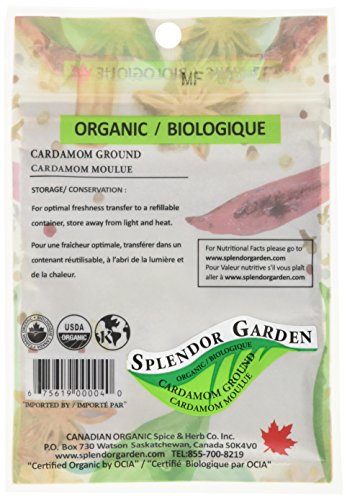 VIP Splendor Garden Organic Cardamom Ground, 20.0g