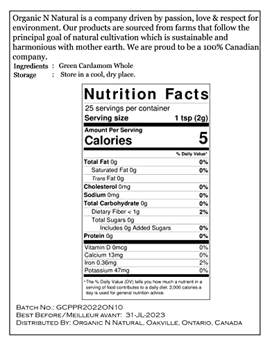 Canadian Organic Green Cardamom | Pack of 2 | Halal
