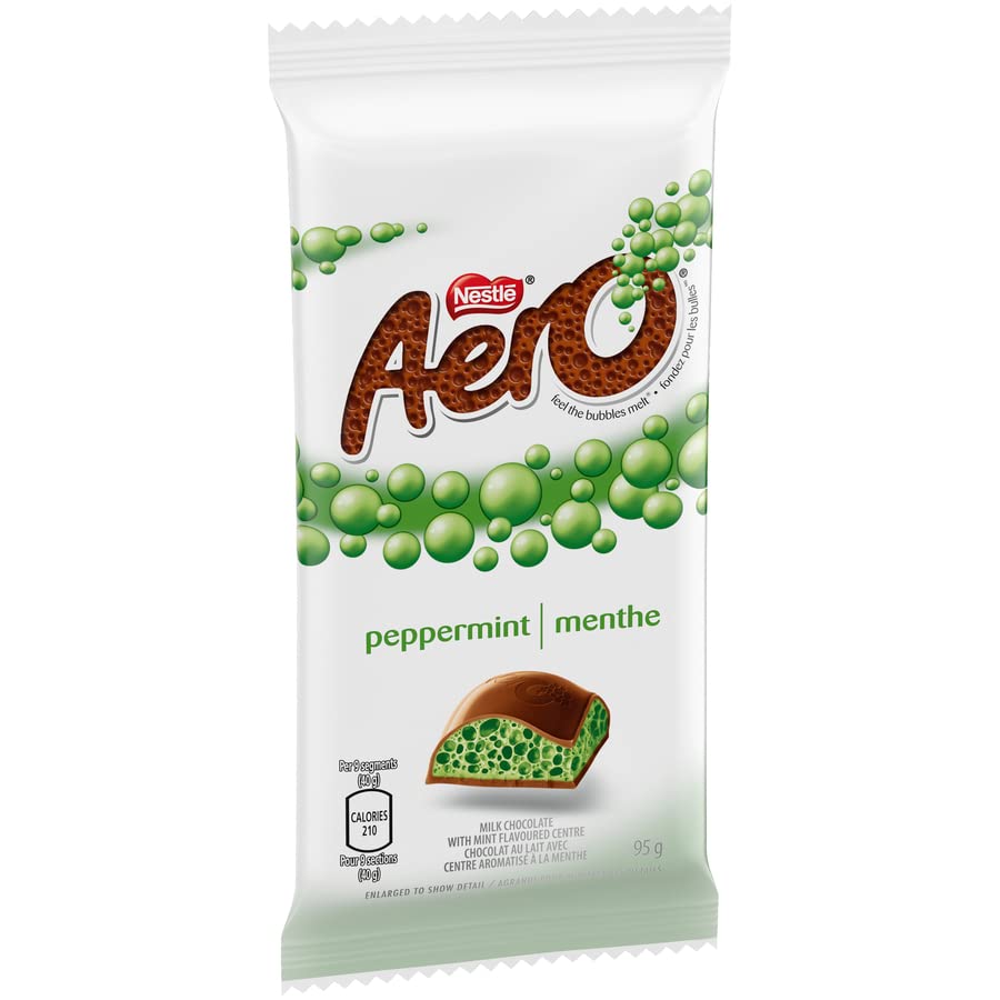 Nestle Aero Chocolate Bar with Mint Centre, 95g/3.35oz