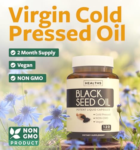 Pure Black Seed Oil Capsules | High TQ | Non-GMO | Vegan | 120 softgels