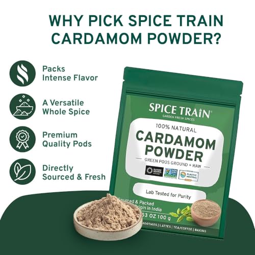 Indian Cardamom Powder, 100g Ground Spice for Cooking