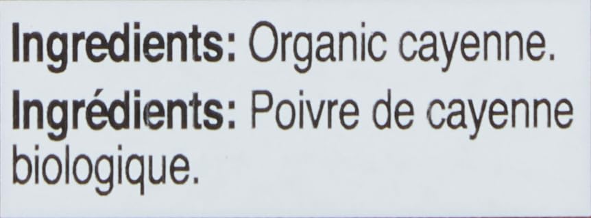 Organic Cayenne Pepper in 71g Glass Bottle
