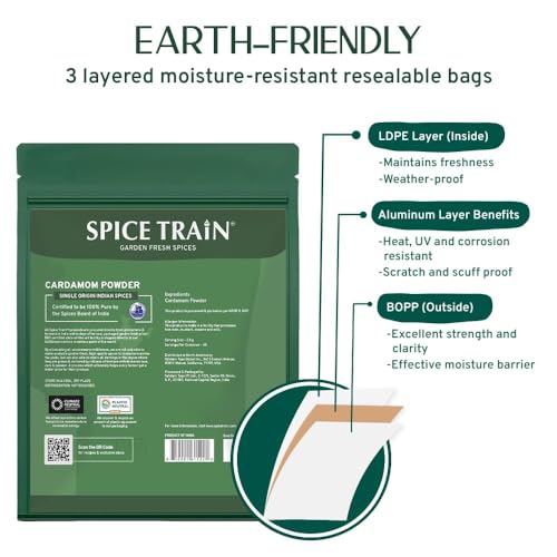 Indian Cardamom Powder, 100g Ground Spice for Cooking