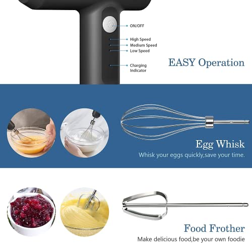 VIP Cordless Hand Mixer- Portable Mini Electric Whisk