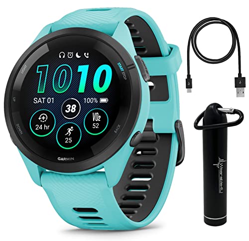 Garmin Forerunner 265 Music GPS Running Smartwatch Bundle
