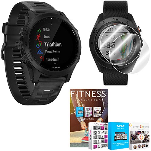 Garmin Forerunner 945 GPS Bluetooth Watch with Home Fitness Suite, Screen Protector Bundle