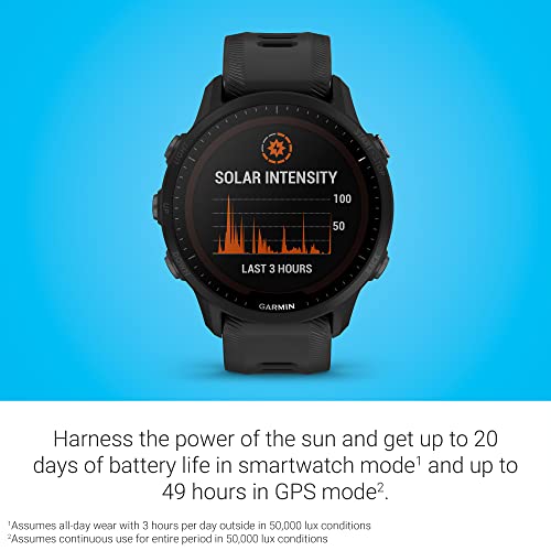 Garmin Forerunner® 955 Solar Triathlete Smartwatch, Long-Lasting Black