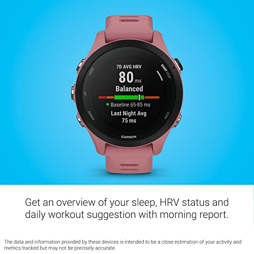 Garmin Forerunner® 255S Smaller GPS Running Smartwatch Light Pink