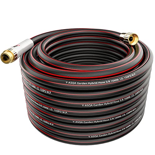 YASQA 75 Ft Heavy Duty Rubber Garden Hose