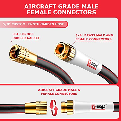 YASQA 75 Ft Heavy Duty Rubber Garden Hose