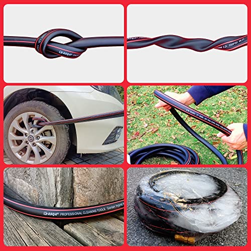 YASQA 75 Ft Heavy Duty Rubber Garden Hose