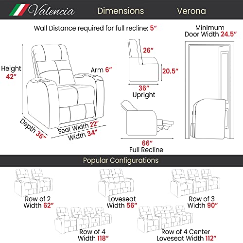 Valencia Verona VIP Theater Seats | Premium Leather, Power Recliners