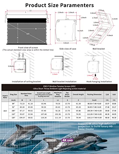 VIVIDSTORM-ALR UST Motor Tension Screen Home Theatre