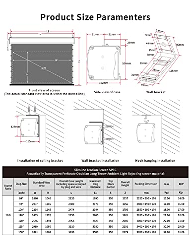 Slimline Tab-tensioned Sound Transparent ALR Home Theatre Screen