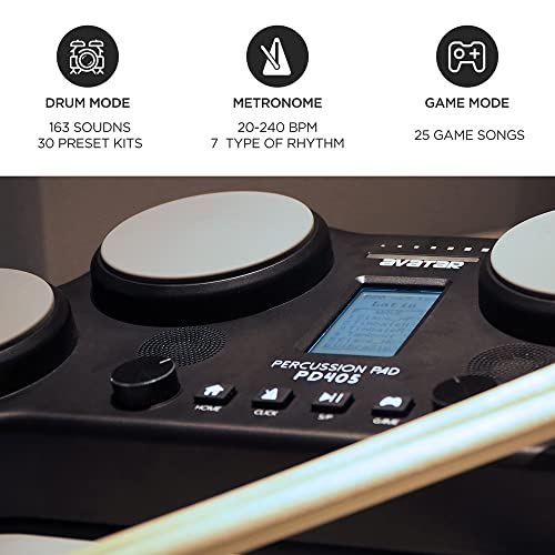 Tabletop Electric Drum Set with 70 Drum Sounds, Speaker