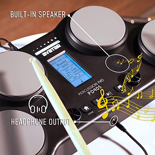 Tabletop Electric Drum Set with 70 Drum Sounds, Speaker