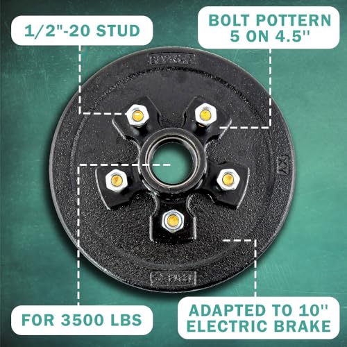 VIP Set: JADODE 10" Trailer Brake Drum Kit