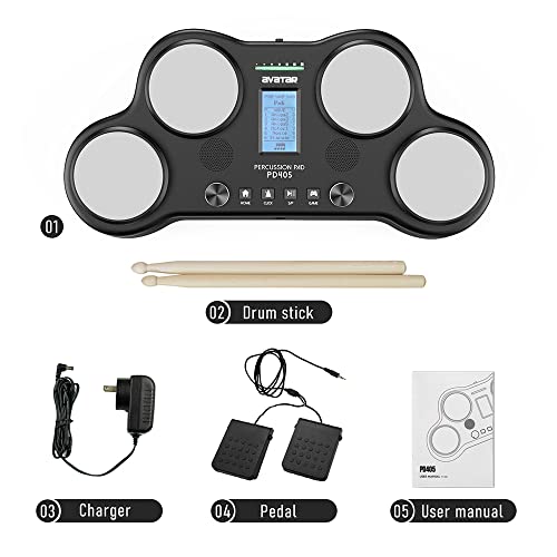 Tabletop Electric Drum Set with 70 Drum Sounds, Speaker