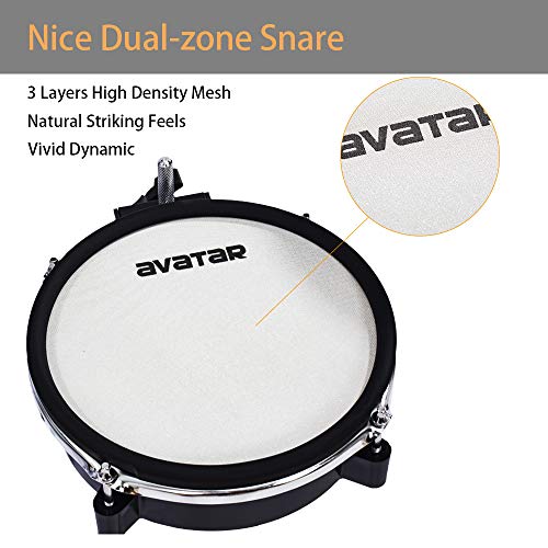 VIP Drum Set with Dual-zone Snare, Cymbal, USB MIDI