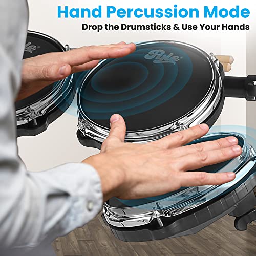 Portable Electric Drum Set with Quiet Pads & MIDI