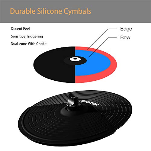 VIP Drum Set with Dual-zone Snare, Cymbal, USB MIDI