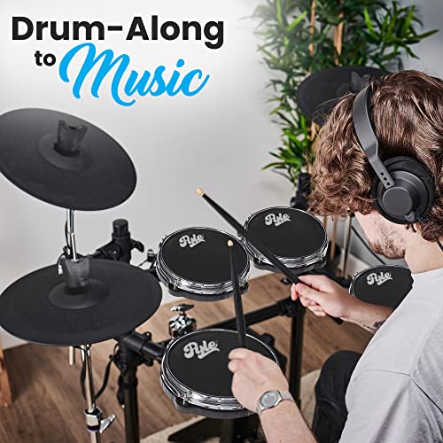 Portable Electric Drum Set with Quiet Pads & MIDI