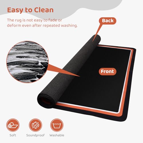 Aucuda Fluffy Drum Set Rugs, Thick Electric Drum Mat