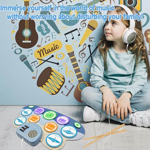 Portable Electric Drum Set with Speaker for DTX Gaming