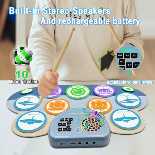 Portable Electric Drum Set with Speaker for DTX Gaming