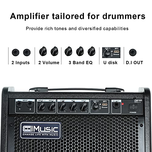 Coolmusic Electric Drum AMP DM100: 100W, Wireless Audio