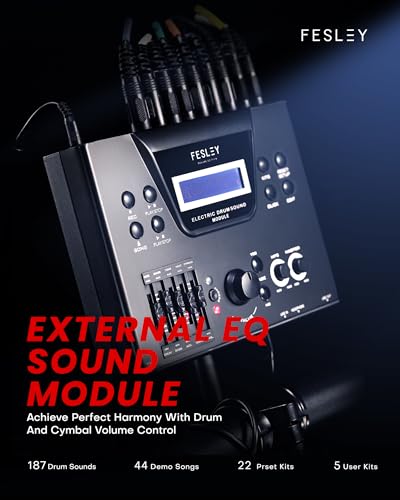 Fesley FED1100W VIP Electric Drum Set with Dual Zone Mesh Pads