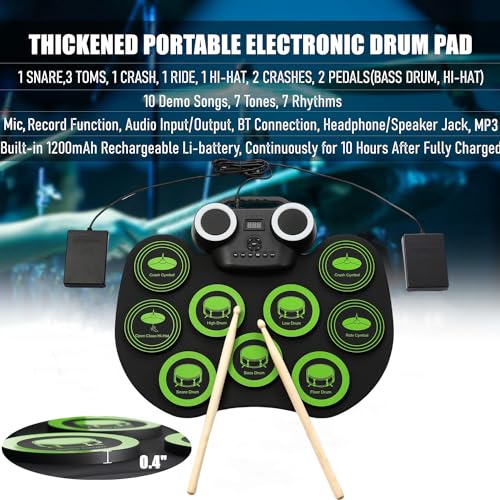 9-Pad Electric Drum Set for Kids, Great Gift