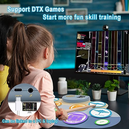 Portable Electric Drum Set with Speaker for DTX Gaming