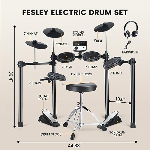 Fesley Electric Drum Set for Beginner Kids VIP shopping